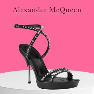 Alexander McQueen Stud Leather Sandals with Signature Punk Spikes
